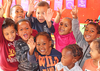Happy group of children
