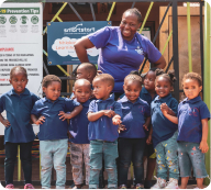 Teacher with children